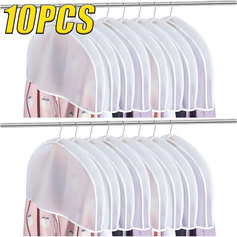 

10PCS Clothes Hanging Dust Cove Transparent Half Pack Clothes Dust Cover Half Suit Cover EVA Waterproof Clothes Dust Cover Coat