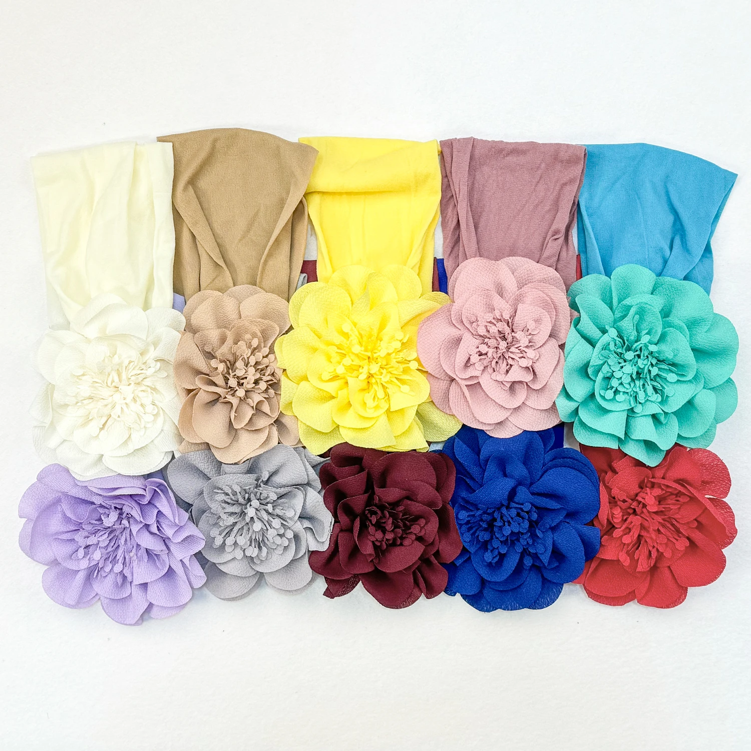 1PC Chiffon Flower Headbands Baby Girls Elastic Nylon Headbands for Baby Newborn Girls Floral Hairbands Party Hair Accessories