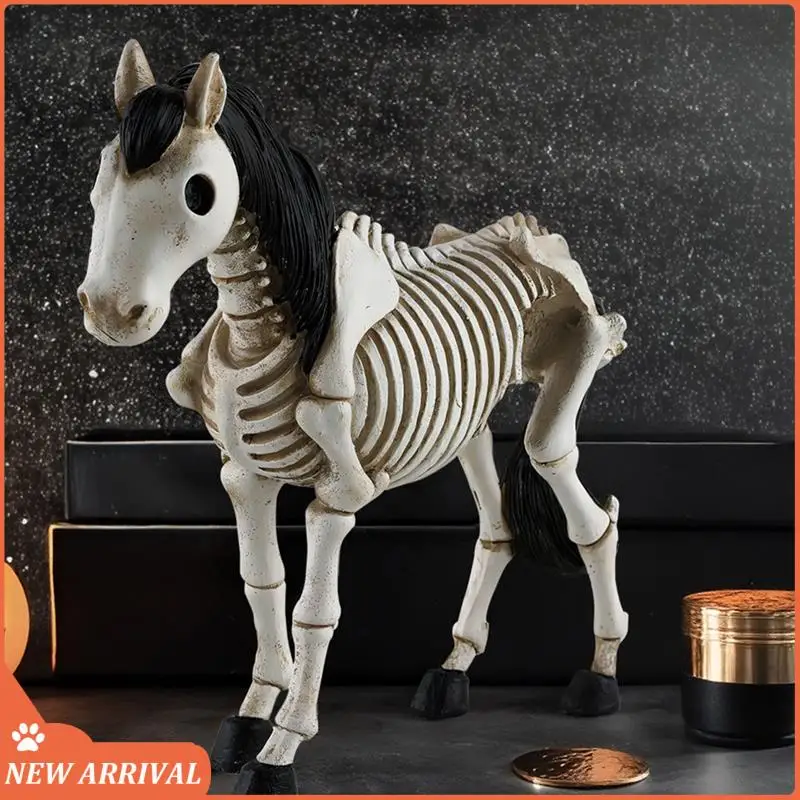 

Emption!Skeleton Horse Statue Creepy Halloween Skeleton Animals Halloween Novelty Skeleton Farm Animals Halloween Skeleton Decor