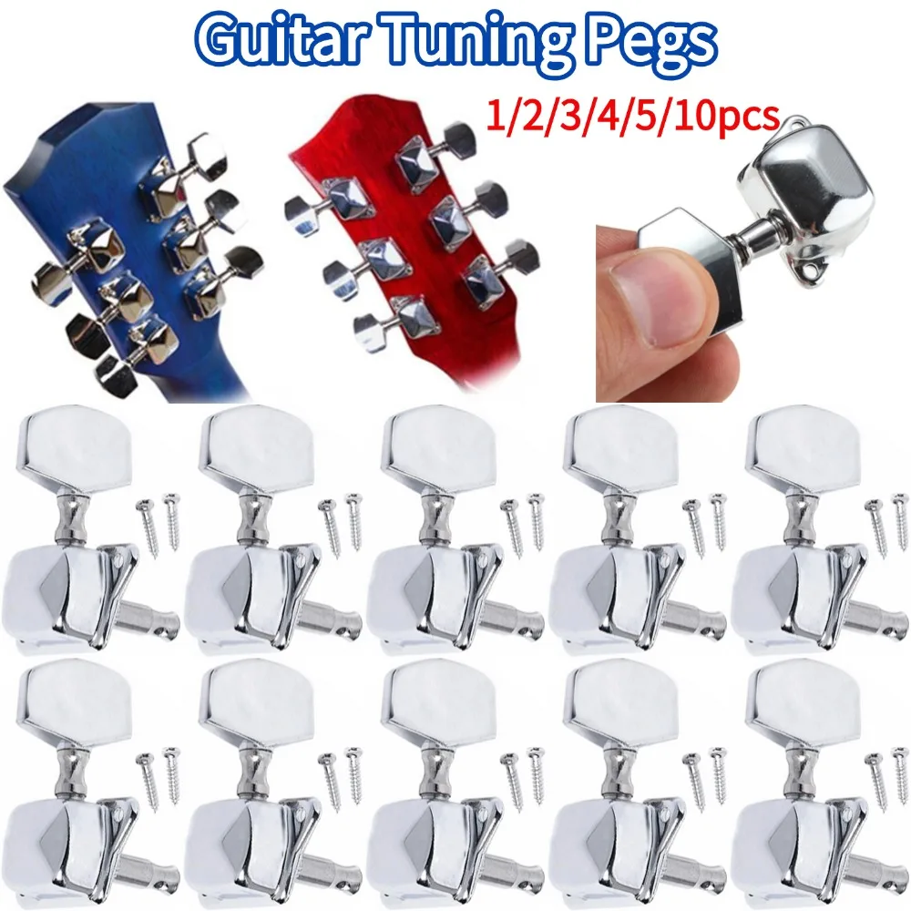 Guitar Tuning Pegs Open Machine Heads Tuners Keys Oval Button Acoustic For Folk Guitar Parts Guitar String Button Tuner Machine