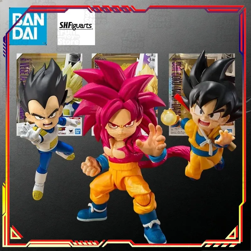 Figura de Acción de Anime Bandai S.H.Figuarts Dragon Ball DAIMA Super Saiya Little Sun Goku, Kit de Modelo Oficial con Licencia Coleccionable