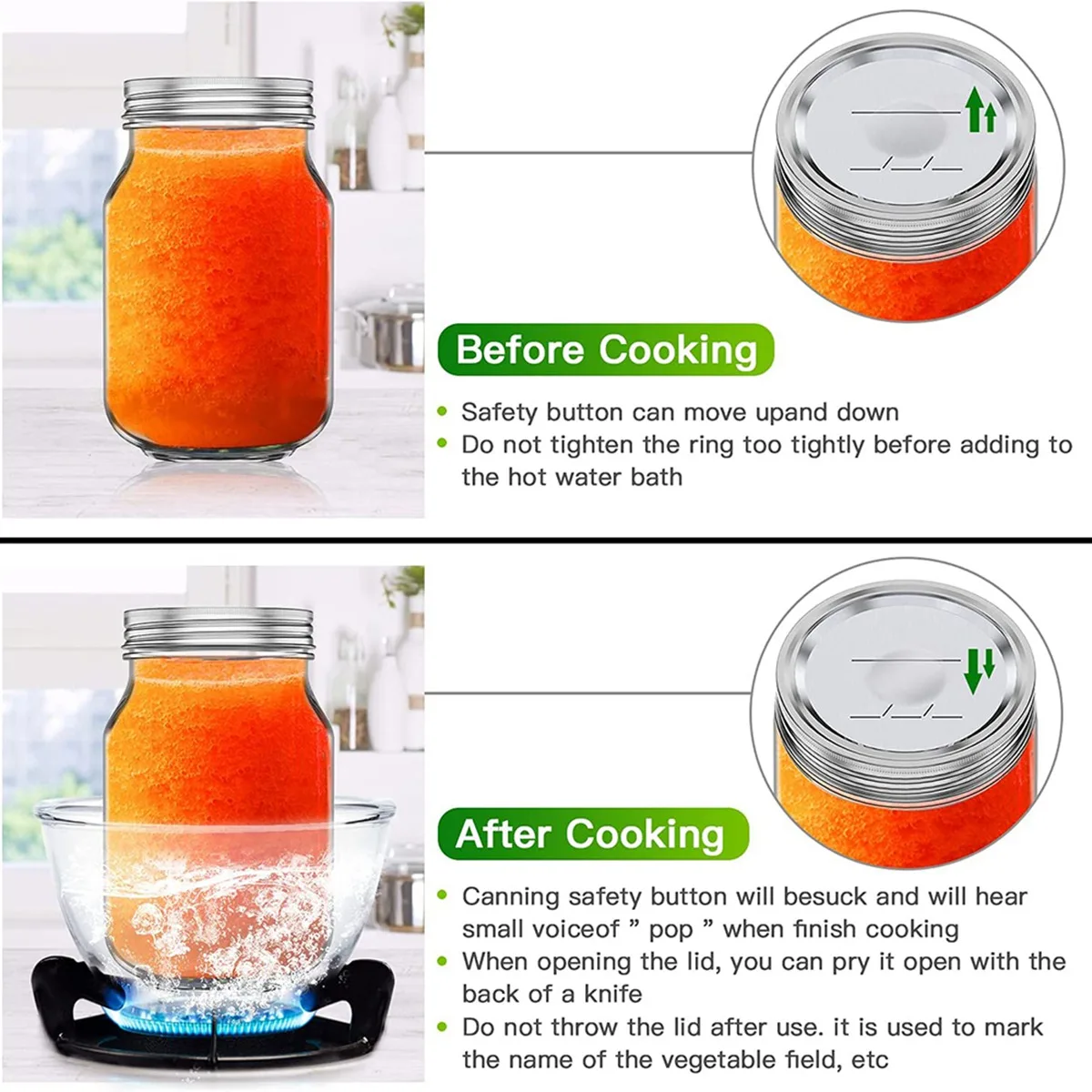 

ABWR-100 Pcs Wide Mouth Canning Lids For Ball, Kerr Jars,86Mm Leakproof Mason Jar Lids,Split Type Jar Lids,For Mason Canning