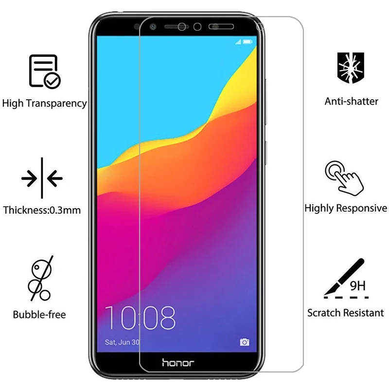 protective tempered glass for huawei honor 7a pro screen protector on honor7a 7 a a7 7apro 5.45 5.7 film huawey honer onor honr