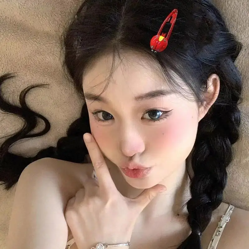 Barrette à cheveux dessin animé pour enfants, pince à cheveux Unique coccinelle, petite épingle à cheveux réaliste M6CD