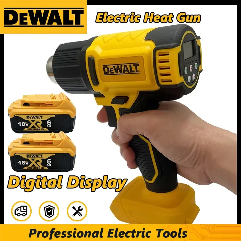 

Цифровой электрический термофен Dewalt с 3 насадками, промышленный, для термоусадочной упаковки, на аккумулятор 20В