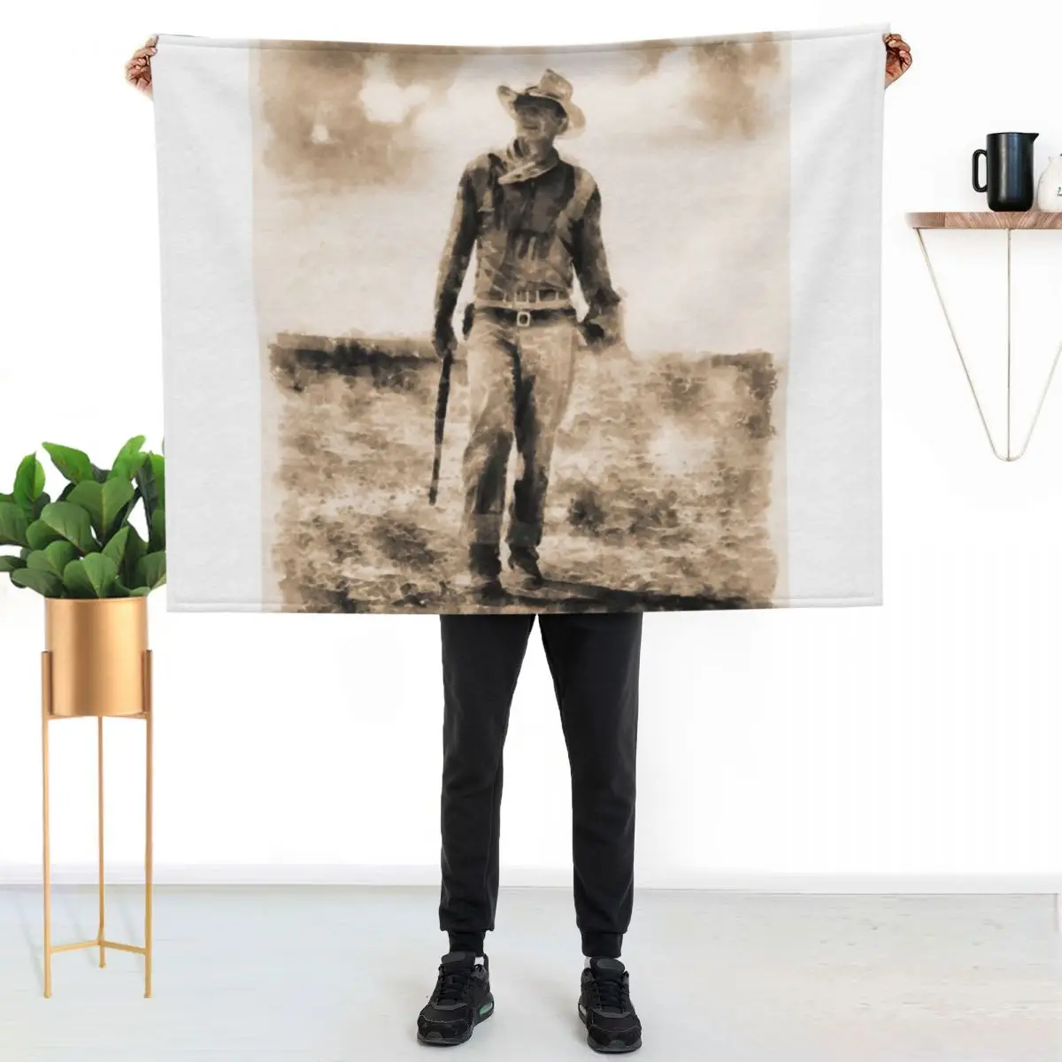

John Wayne Throw Blanket Soft Solid Color Blanket for Couch Bed
