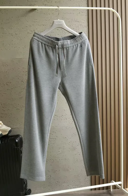 

LP wool-blend high-version elastic waist straight casual pants