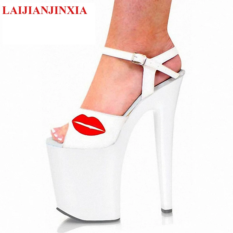 

platform, steel tube, dance shoes, nightclub models, 20cm high heels, plus size fish mouth, hate sky high sandals