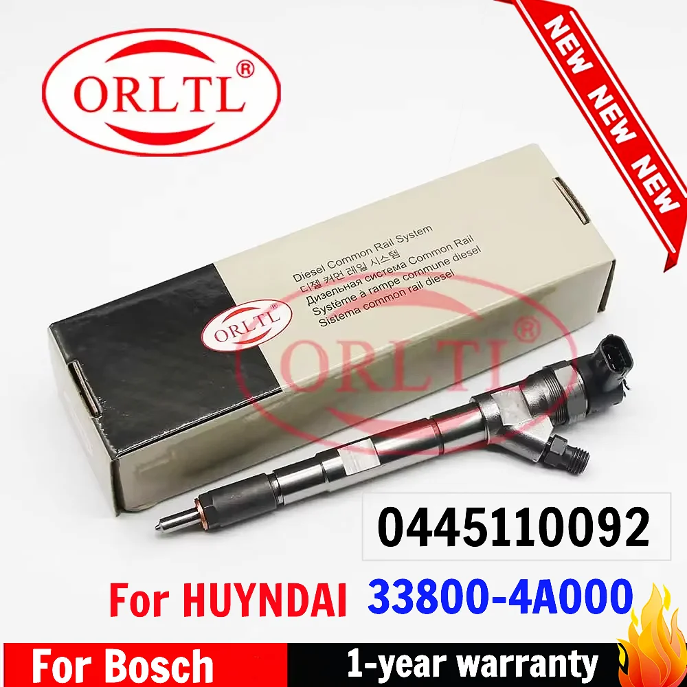 

ORLTL 33800-4A000 0445110092 New Diesel Common Rail Fuel Injector 338004A000 0445110091 0986435154 For HUYNDAI 33800 4A000