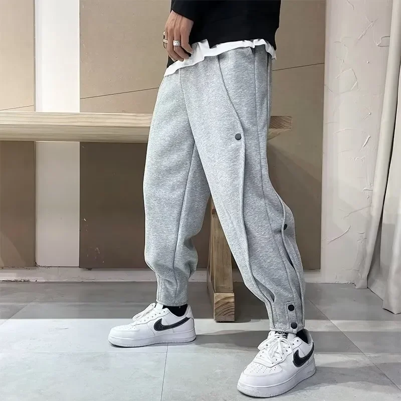 

Мужские спортивные брюки Harlan больших размеров на флисовой подкладке, повседневные брюки с высокой талией, длинные штанины, летняя модная одежда для активного отдыха