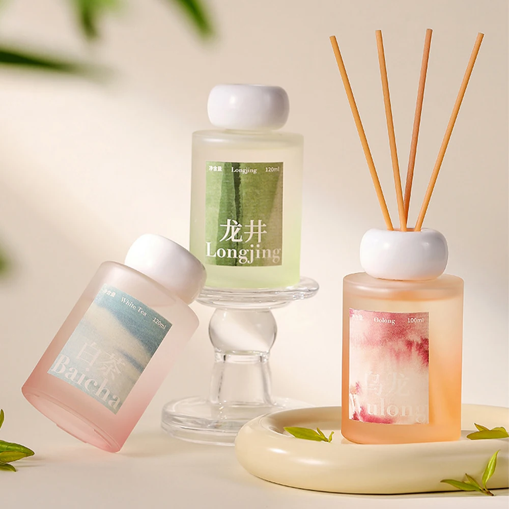 Hot Sale 120ml Flameless Reed Diffuser Set, Natural Fragrance Essential Oil, Home Living Room Bedroom Decor Gift