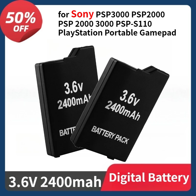 Li-ion Rechargeable Battery for Sony PSP3000 PSP2000 PSP 2000 3000 PSP-S110 PlayStation Portable Gamepad 2400mah 3.6V