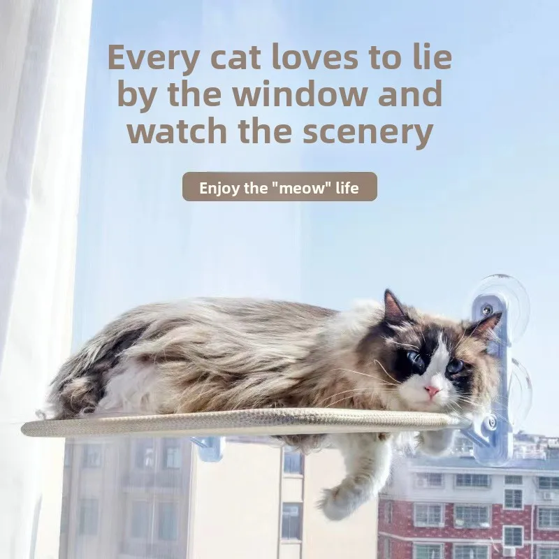 Foldable Cat Window Hammock Plastic Stainless Steel Sandwich Fabric Kg Khaki Hanging Bed Indoor Resting