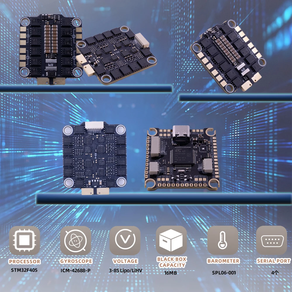 Contrôleur de vol HPXGRC F405 ICM42688P avec 55A/60A/70A 4 en 1, pile ESC sans balais 30.5x30.5mm pour Drone de course FPV Freestyle