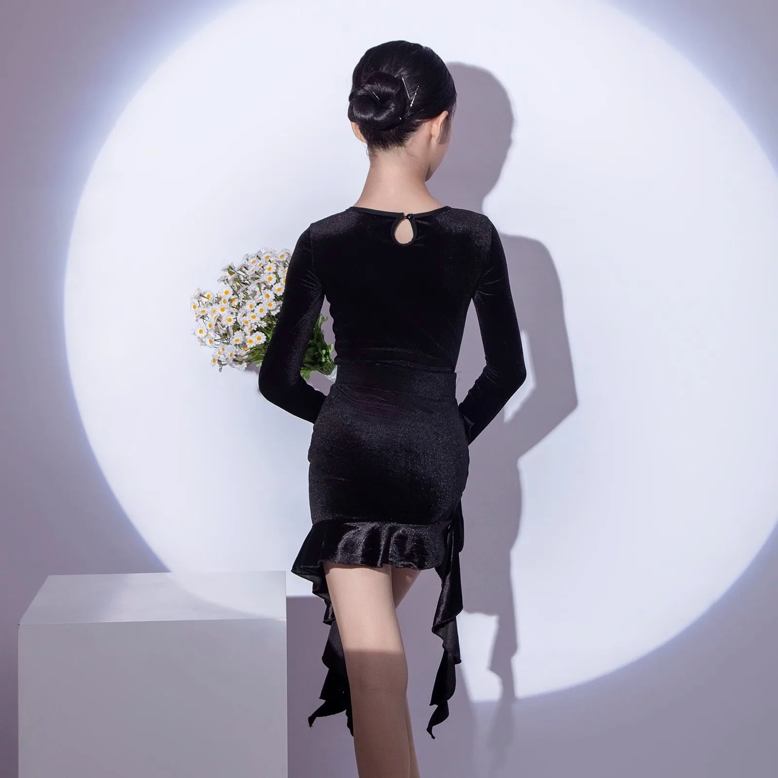 فستان رقص لاتيني للأطفال الصغار فستان السالسا الاحترافي لقاعة الرقص تشا تشا رومبا فستان تدريب لاتيني مسابقة السالسا القياسية