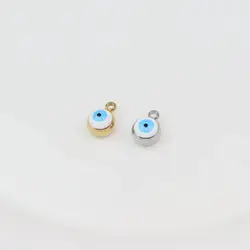 5pcs Stainless Steel Fashion Eyes Charms Pendant For Jewelry DIY Handcraft Vacuum Plate Waterproof Antiallergic
