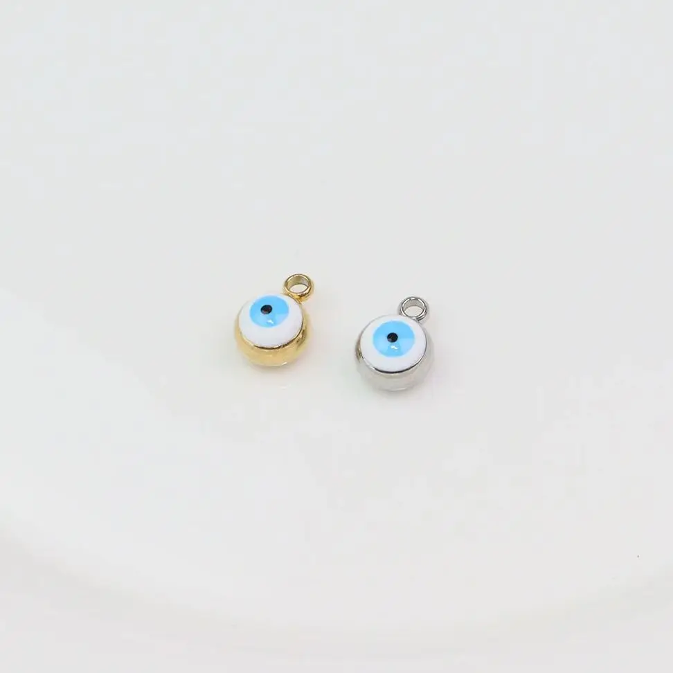 5pcs Stainless Steel Fashion Eyes Charms Pendant For Jewelry DIY Handcraft Vacuum Plate Waterproof Antiallergic