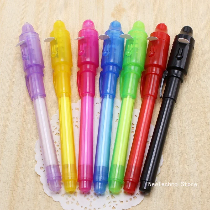 Luminous Light Pen Magic Purple 2 In 1 UV Black Light Combo Drawing Invisible Ink Pen Learning Education Toys For Child