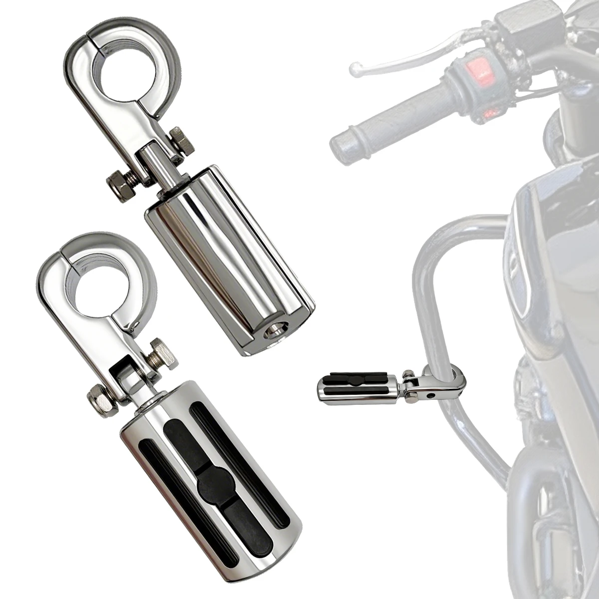 

Chromed Highway Pegs Foot Pegs Mounting Bracket for Tri Glide Sportster Electra Road Street Glide Motorcycle 1.25 Inch Set of 2