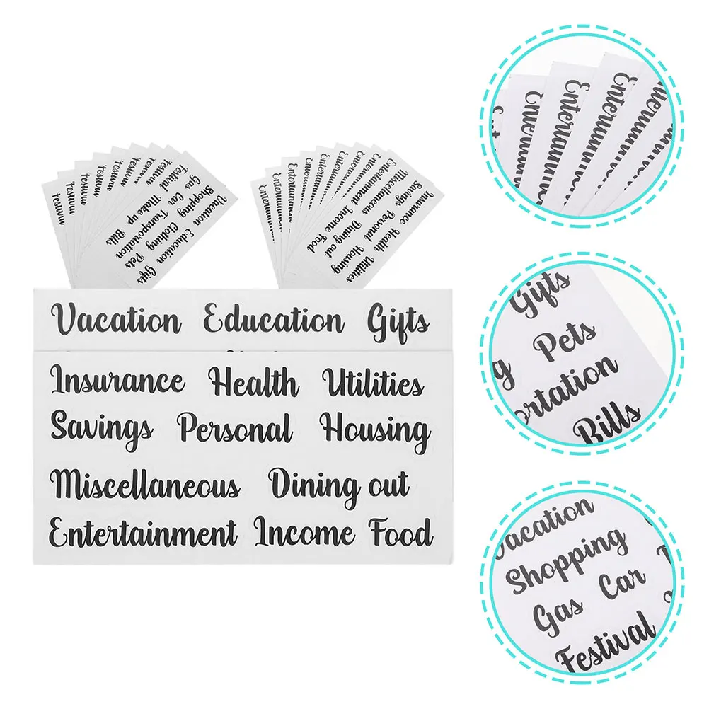 

12 Sets Portable Budget Stickers Multi-Function Cash Envelope Labels Self-Adhesive Household Labeling Accessories Printing