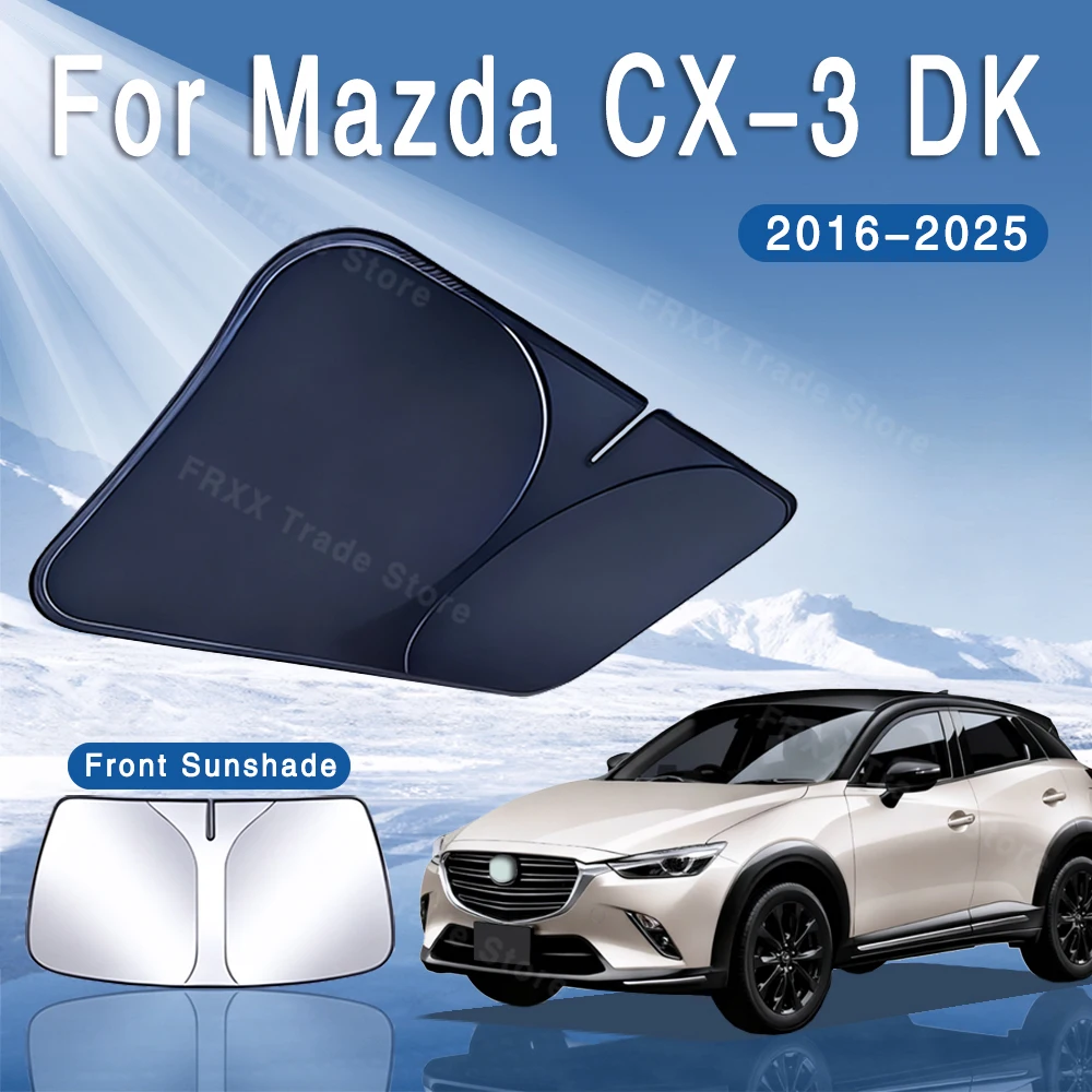

For Mazda CX-3 DK 2016~2025 2018 2020 Foldable Car Sun Visor Front Windshield Sunshade Heat Insulation Summer Auto Accessories