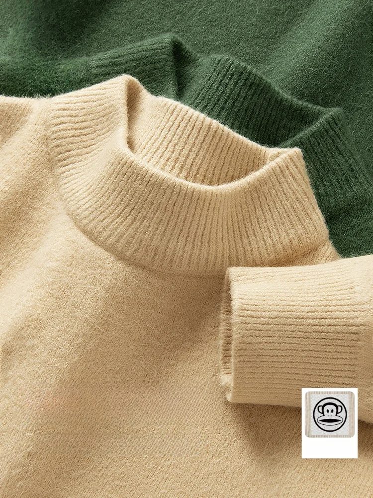 

Men's Fce Lined Thiened f High Collar Knitted Sweater Winter Faion Urban Sle Long Sve Animal Print
