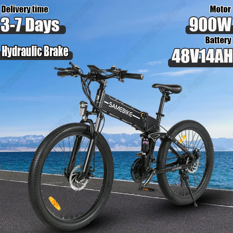 Electric Bicycle 900W Powerful Motor 48V14AH Removable Battery Hydraulic Brake Foldable E-bike 26 Inch Tire City Electric Bike