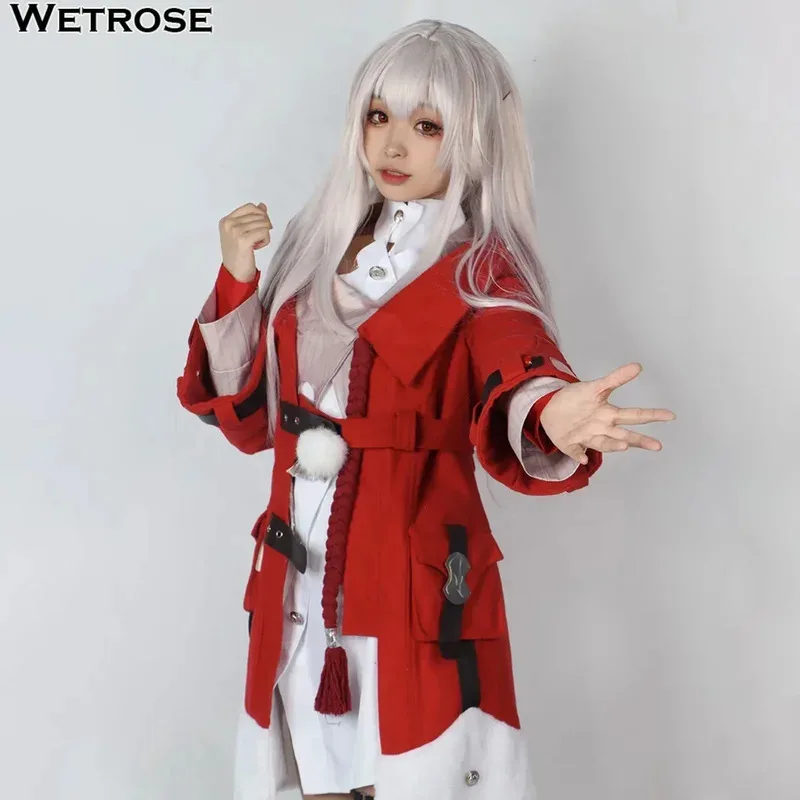 Wetrose】em estoque fantasia de cosplay clara honkai star rail clara conjunto peruca casaco anime jogo roupas de festa dia das bruxas papai noel natal
