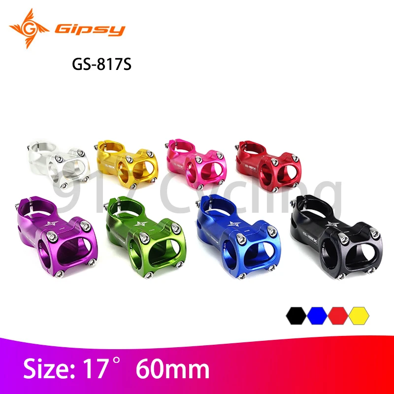 GIPSY 60/70/80mm 17 Degree Bicycle Stem For 12inch Pushbike 12'' Balance Kids Bike Stem Aluminum PAPA Bike Parts