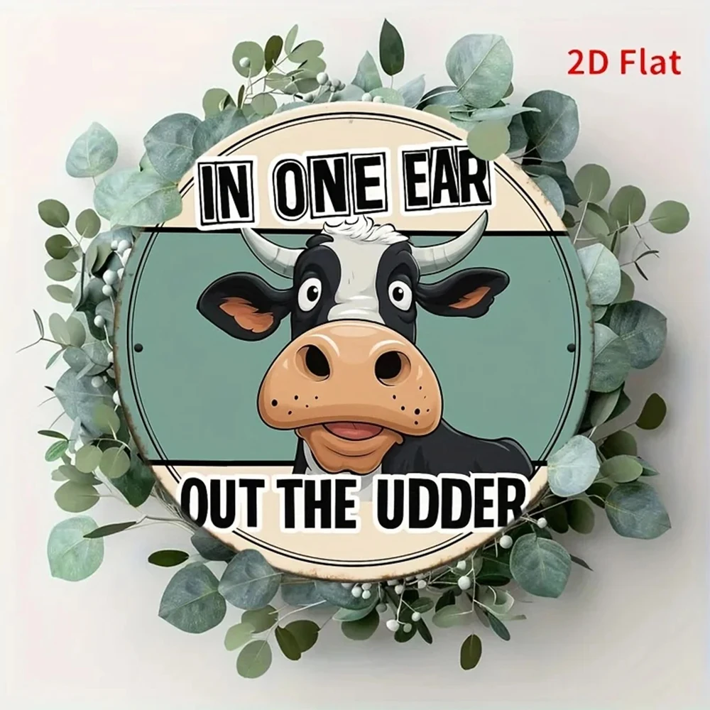 2D Flat, 1 Piece 8X 8inch Vintage Metal Wall Art Sign with a Humorous 