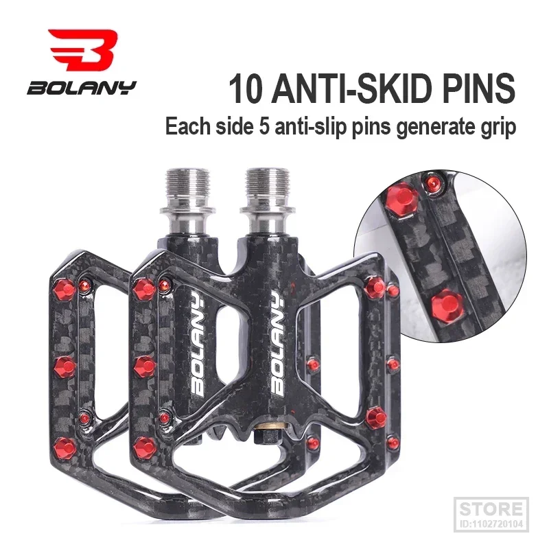 

BOLANY Ultralight Carbon Fiber Bicycle Pedals Non-Slip Road Bike MTB 3 Bearing Carbon Bike Pedal Road Bicycle Accessories