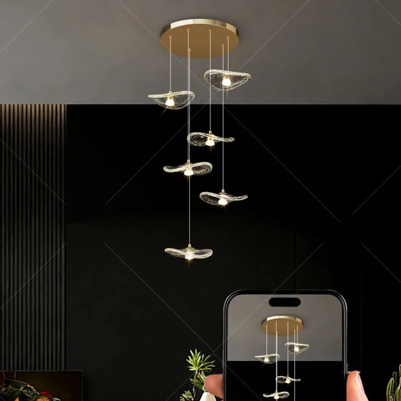 

Nordic home decoration, stair chandelier, living room and dining room Pendant lights, ceiling light, indoor lighting