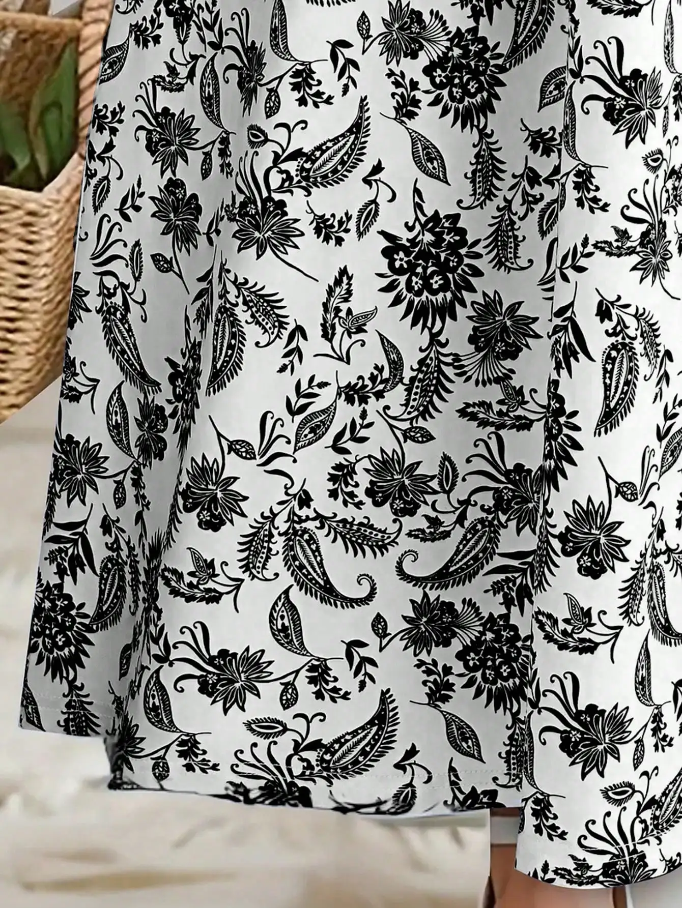 Mädchenkleid im Bohemian-Stil mit Paisley-Muster, Kurzarm, Mittellang, Lässiges Sommerkleid, Urlaubsgeschenk 2026 – Detail 11
