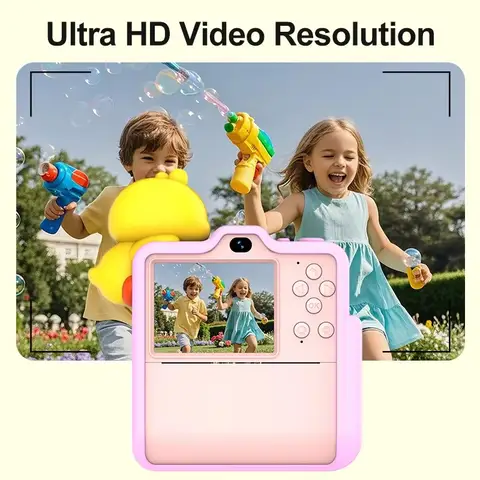 D16S Unicorn Kids Instant Print Toy Camera with Music, Games & 32GB Option