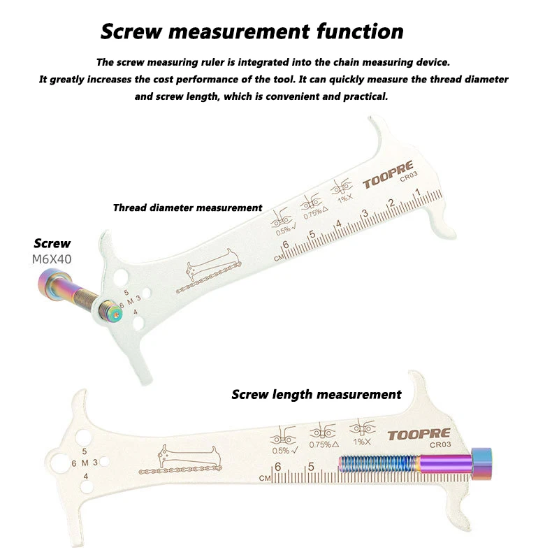 Łańcuch rowerowy MTB wskaźnik zużycia łańcuch trzy-w-jednym sprawdzian linijka łańcuchy rowerowe Gauge przenośny zacisk części rowerowe