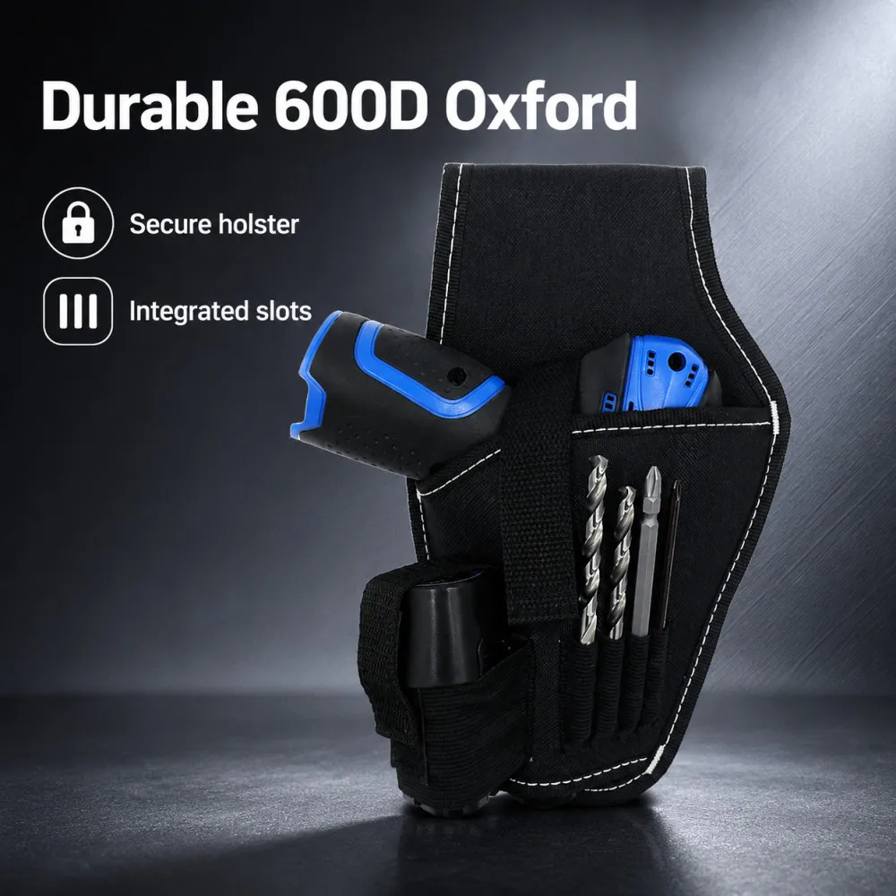 600D Oxford Fabric Electrician Waist Tool Bag Cordless Drill Holder Portable Electric Repair Storage Toolkit