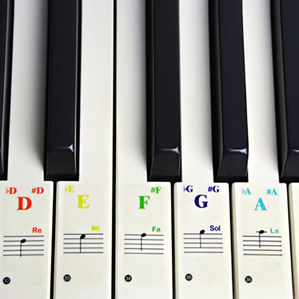 

6 Pcs Keyboard Stickers Piano Decal Learning Tag Letter Pvc Supplies Baby