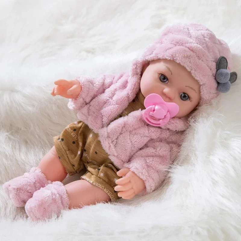 

30cm Reborn Baby Doll Dress Up Simulation Newborn Reborn Baby Doll Toy Children Birthday Gift Doll Soft Rubber Toys for Kids