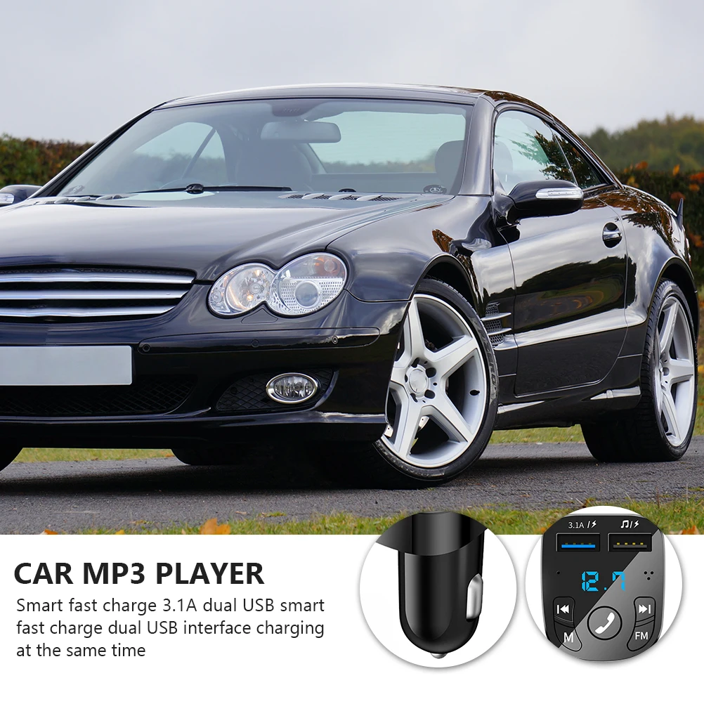 

Car Mp3 Player Black USB Fm Receiver Dual USB Fast Charge Universal Car Wireless Music Player Hands-Free Call