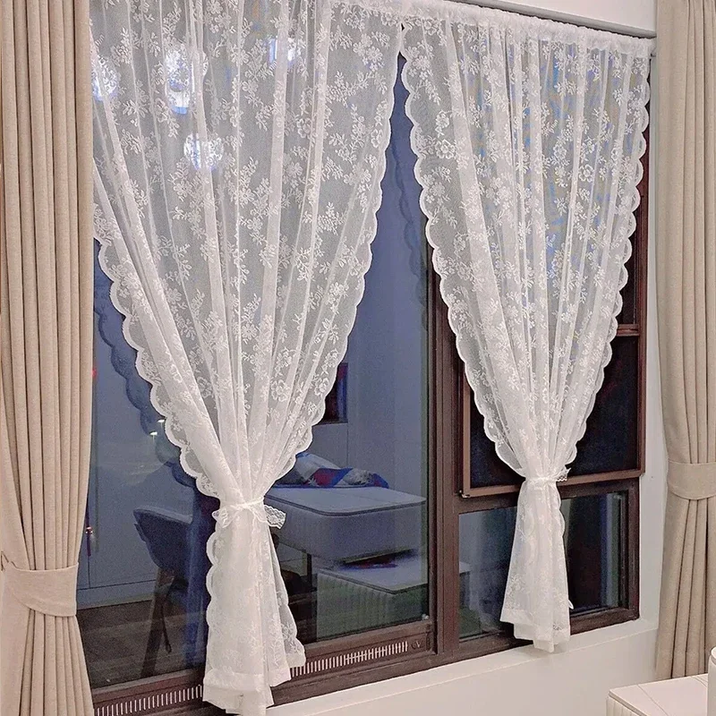 Lace Window Curtains for Living Room Balcony Bedroom Restaurant Modern Tulle Voile Organza Curtains Fabric Drapes