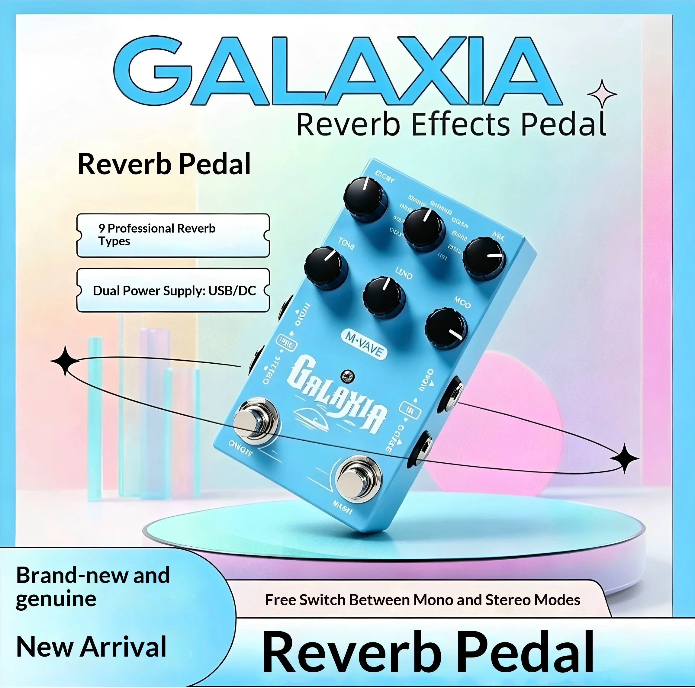 Hot M‑VAVE GALAXIA Guitar Multi‑Effects Pedal Portable Electric Guitar Effects Processor Amp Modeling Rechargeable Looper 9 Mode