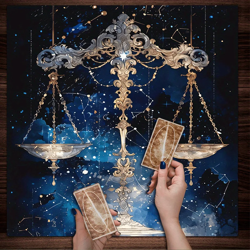 1pc Mystical Zodiac Starry Sky Square Tablecloth, Card Reading Mat, Table Decor, Wall Hanging Tapestry, Home Decor, Ideal Gift