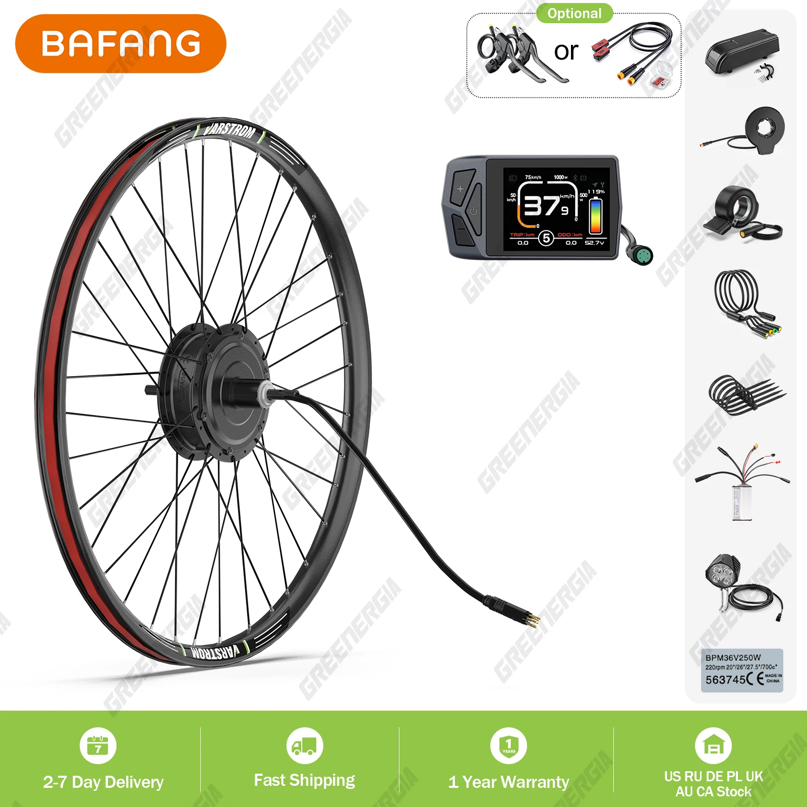 

Bafang 500W EBike Kit Rear Drive Wheel Hub Motor Electric Bike Brushless Motor Bicycle Conversion Kit 20Ah 17.5Ah 13Ah Battery