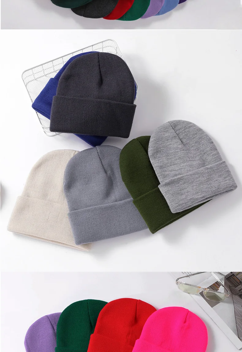 Individuell besticktes Logo Unisex-Beanie-Mütze, randlose Freizeitmütze für Herren, winterkältebeständige warme Strickmütze, Damenmütze – Detail 6