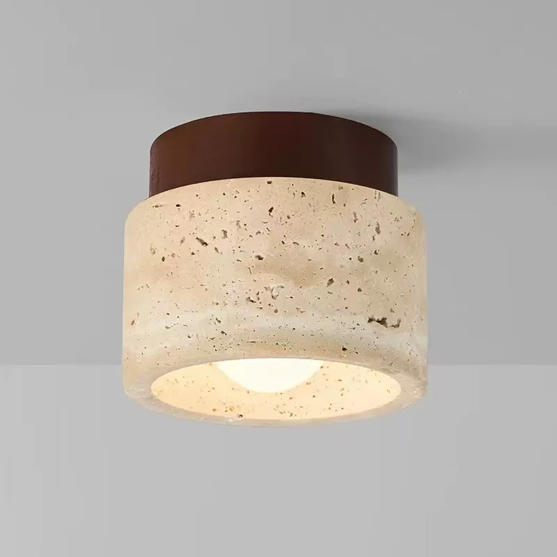 

Modern Stone Ceiling Light Corridor Entrance Balcony Yellow Limestone Embedded Light Nordic Interior Decoration LED Lighting