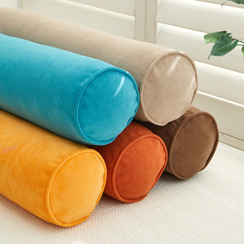 Long Cylindrical Pillowcase Velvet Washable Bedroom Neck Bolster Pillowslip Anti-cat Scratching Head Pillow Cover (no Filling)