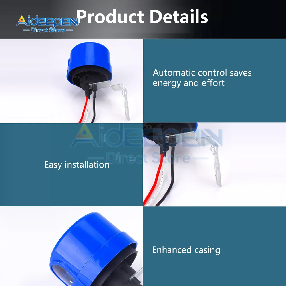 Interruptor automático de luz para exteriores, Sensor de encendido y apagado automático, impermeable para jardín, Granero, garaje, fotocélula de