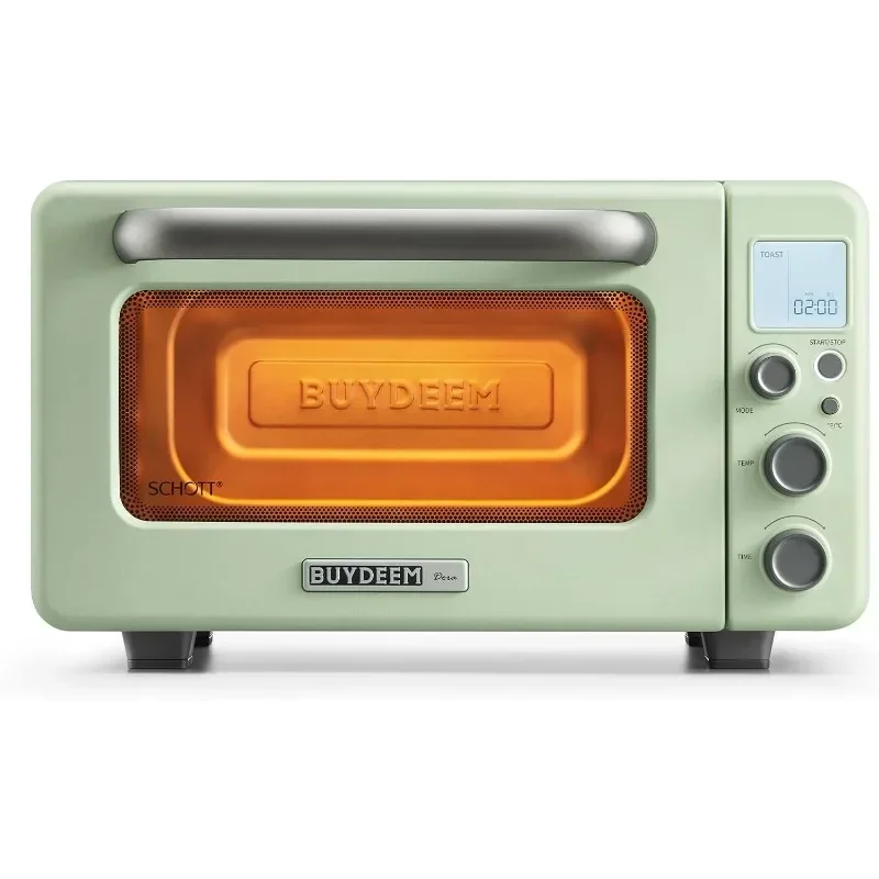 

BUYDEEM Countertop Oven No Preheat Required Multiple Cooking Modes Retro Air Fryer Oven with Grill and Baking Tray