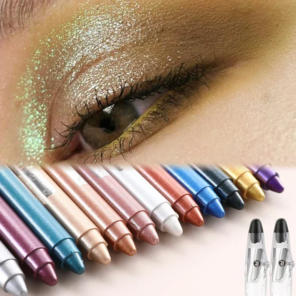 Stylo fard à barrage nacré avec taille-crayon, crayon fin et brillant, surligneur multi-usage, anciers de maquillage