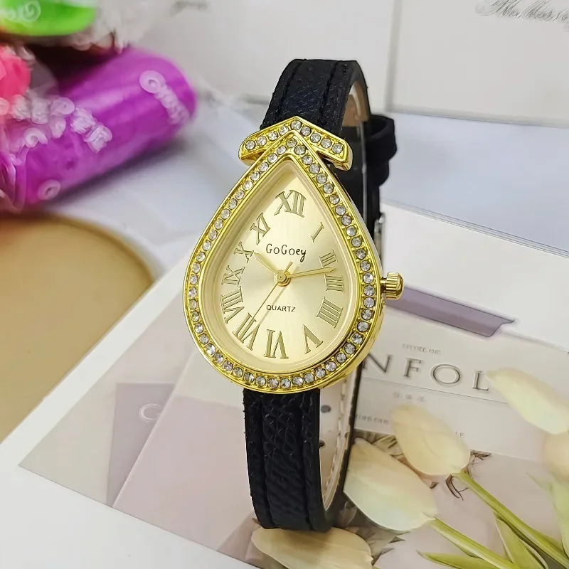 Luxury Women Rhinestones Quartz Watch Creative Leather Strap Wristwatch Gifts Ladies Clock Relojes Para Mujer Dropshipping